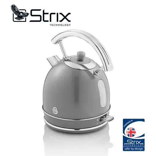Retro Hervidor Agua Eléctrico, 1,8 L, Resistencia Oculta,sin BPA,SK14630GRNEU SWAN