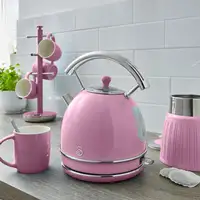 Retro Hervidor Agua Eléctrico, 1,8 L, Resistencia Oculta, sin BPA,SK14630PNEU SWAN