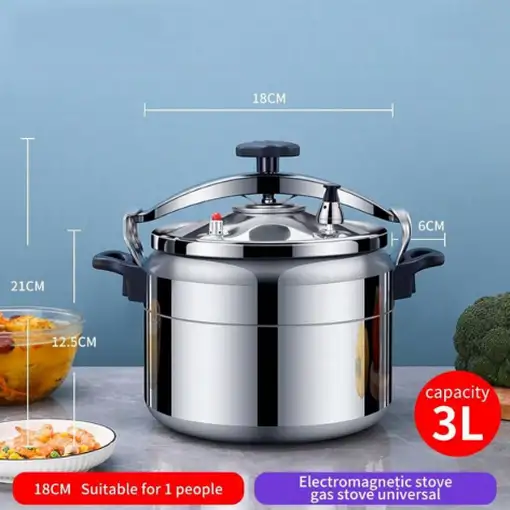 Olla a presión Klack de 3 Litros, de aleación de aluminio con asas dobles