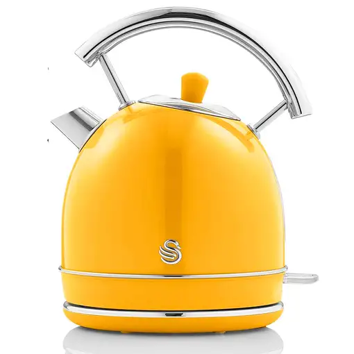 Retro Set Desayuno Hervidor de Agua 1,8 L,Tostadora 2 Rebanadas,STP7050YELNEU SWAN