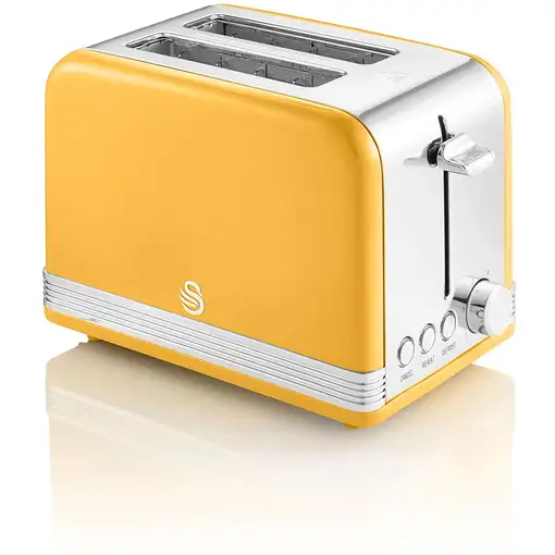 Retro Set Desayuno Hervidor de Agua 1,8 L,Tostadora 2 Rebanadas,STP7050YELNEU SWAN