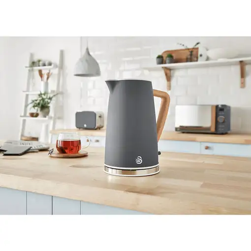 Nordic Set Desayuno, Hervidor Agua 1,7 L, Tostadora 2 rebanadas,STP2090GRYNEU SWAN