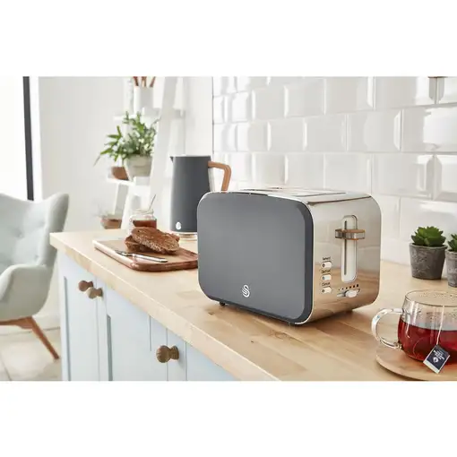 Nordic Set Desayuno, Hervidor Agua 1,7 L, Tostadora 2 rebanadas,STP2090GRYNEU SWAN