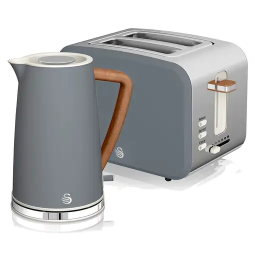 Nordic Set Desayuno, Hervidor Agua 1,7 L, Tostadora 2 rebanadas,STP2090GRYNEU SWAN