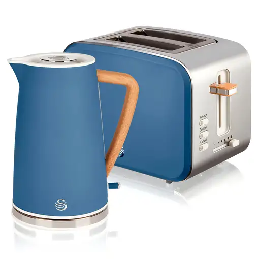 Nordic Set Desayuno, Hervidor Agua 1,7 L, Tostadora 2 rebanadas,STP2090BLUNEU SWAN