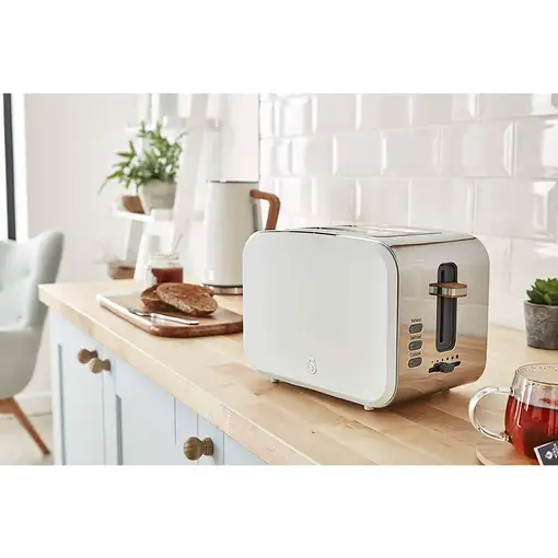 Nordic Set Desayuno, Hervidor 1,7L, Tostadora , Microondas 20L STRP1060WHTNEU SWAN