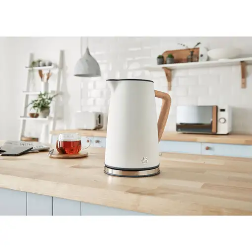 Nordic Set Desayuno, Hervidor 1,7L, Tostadora , Microondas 20L STRP1060WHTNEU SWAN