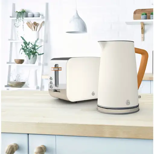 Nordic Set Desayuno, Hervidor Agua 1,7 L, Tostadora 2 rebanadas,STP2090WHTNEU SWAN