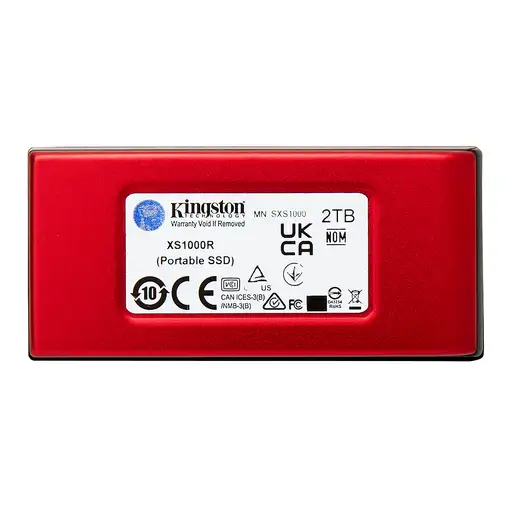 Kingston Technology 2TB SSD externo XS1000 USB 3.2 Gen 2, Rojo