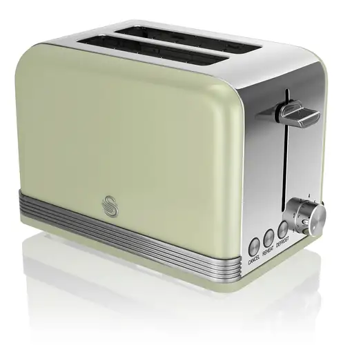 Retro Set Desayuno Hervidor de Agua 1,8 L, Tostadora 2 Rebanadas, STP7050GNEU SWAN