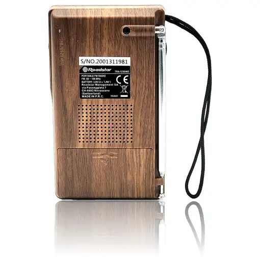 Radio Portátil FM Analógica, Funciona a Pilas,Toma Auriculares,TRA-1230WD Roadstar