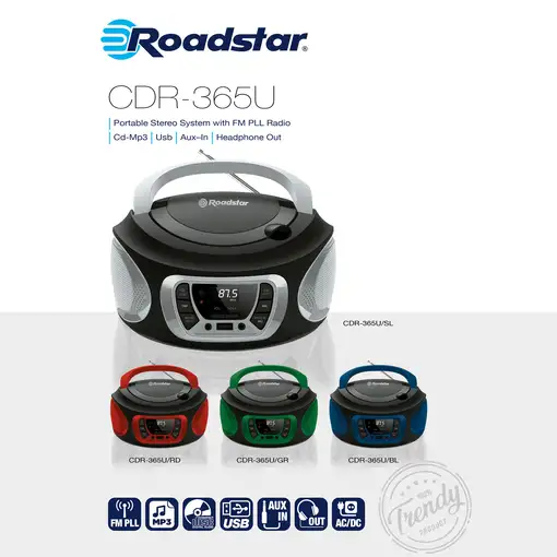 Roadstar CDR-365 U/RD reproductor de CD Reproductor de CD portátil Rojo