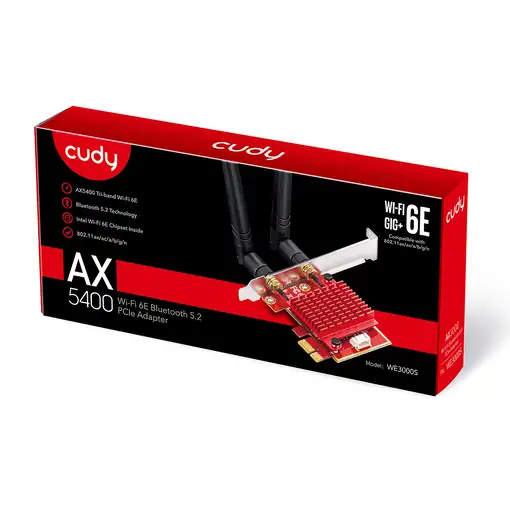 Cudy WE3000S adaptador y tarjeta de red Interno WLAN / Bluetooth 2400 Mbit/s