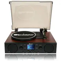 Roadstar TTR-8850ED BT tocadisco Tocadiscos de tracción por correa Negro, Madera