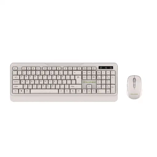 Kit de teclado y ratón inalámbrico Tellur Green, 2,4 GHz, nano receptor, crema