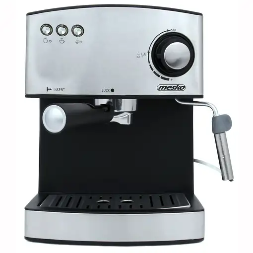 Cafetera Expresso Manual 15 Bares 1,6 L, Brazo Doble Salida, MS 4403, Mesko