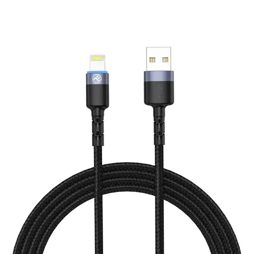 Cable de datos Tellur USB a Lightning con luz LED, 3A, 1,2 m, negro