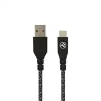 Cable de datos Tellur Green USB a Tipo-C, 3A, 1m, nylon, plástico reciclado, negro