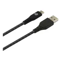 Cable de datos Tellur Green USB a Tipo-C, 3A, 1m, nylon, plástico reciclado, negro