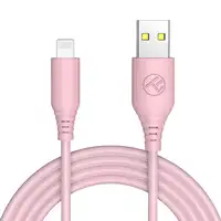Cable de datos de silicona Tellur USB a Lightning, 3A, 1m, rosa
