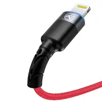 Cable de datos Tellur USB a Lightning con luz LED, 3A, 1,2 m, rojo