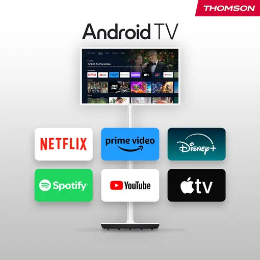 TV LED 32\ PORTATIL THOMSON 32HA4M44 , 4 horas, Smart Tv ANDROID