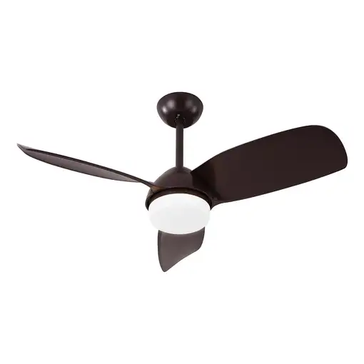 Fabrilamp Haur ventilador de techo marrón, 3 aspas, led, mando y temporizador