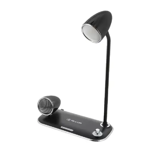 Tellur Nostalgia Cargador Inalámbrico 15W, Altavoz 5W, Lámpara de Escritorio
