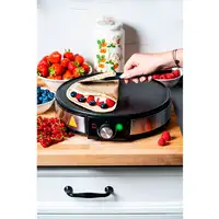 Crepera, Máquina de Hacer Crepes, Tortitas, Antiadherente,Plato 30cm CM1137,Briebe
