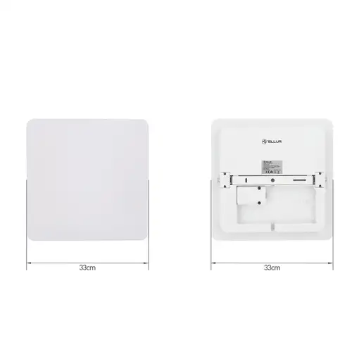 Tellur Smart WiFi LED Plafón LED, 24W, blanco/cálido, atenuador, cuadrado, blanco