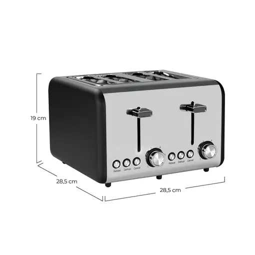Tostadora Retro Doble 1500W Negro/Plata Dayron
