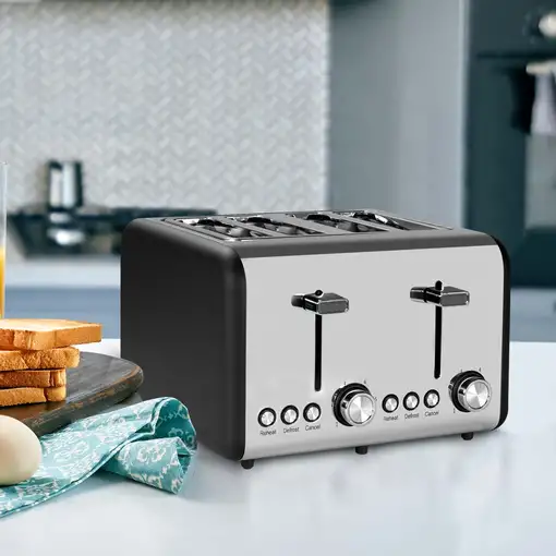 Tostadora Retro Doble 1500W Negro/Plata Dayron