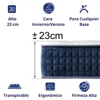 Colchón Viscoelástico, firmeza Ergonómica con Núcleo de Espuma Advance Confort.