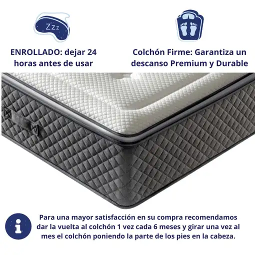 Colchón Viscoelástico, firmeza Ergonómica con Núcleo de Espuma Advance Confort.
