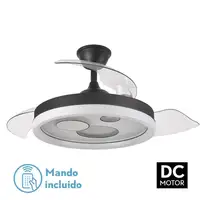 Ventilador DC TURIA negro/blanco 3 aspas LED con mando