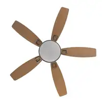 Fabrilamp Braw ventilador de techo niquel/plata haya, 5 aspas reversibles, led 30W