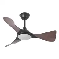 Fabrilamp Caiman ventilador de techo negro/roble, Led 36W, 3 aspas