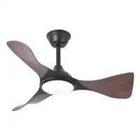 Fabrilamp Caiman ventilador de techo negro/roble, Led 36W, 3 aspas