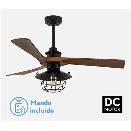 Fabrilamp 182391309 ventilador Negro, Roble