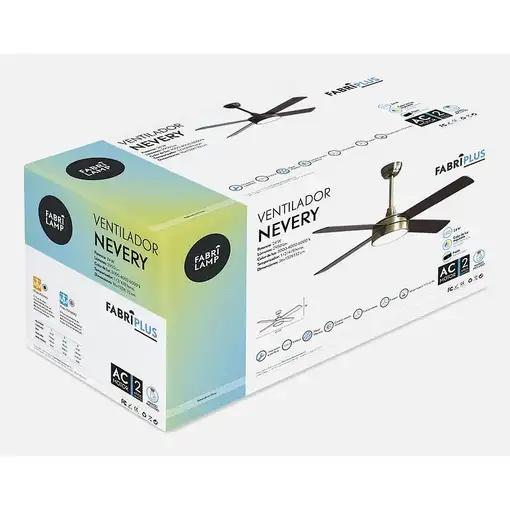 Fabrilamp 128791436 ventilador Oro, Roble, Nuez