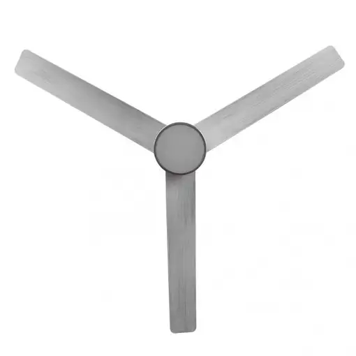 Ventilador LED níquel/gris, 6 vel., con mando y temporizador