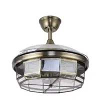 Ventilador DC TORNADO cuero 5xE27 con aspas desplegables