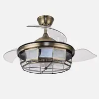 Ventilador DC TORNADO cuero 5xE27 con aspas desplegables