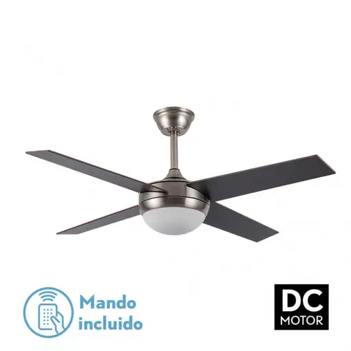 Ventilador DC Ciro níquel 4 aspas reversibles haya/wengué E27