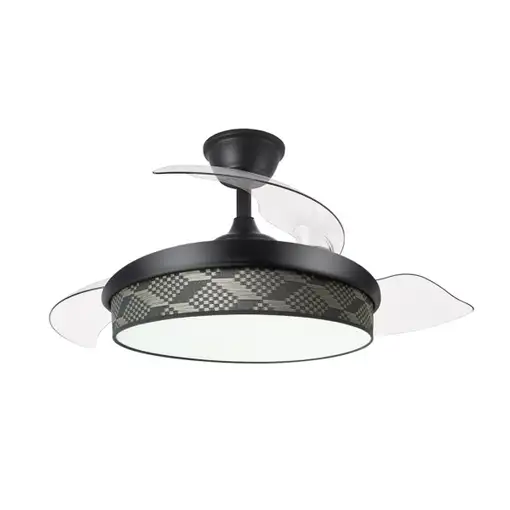 Ventilador DC Moda negro/tetris gris LED 108 cm con mando
