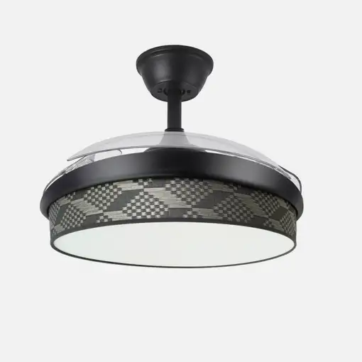 Ventilador DC Moda negro/tetris gris LED 108 cm con mando