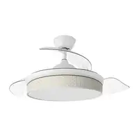 Ventilador DC Moda blanco/cañizo blanco LED 91 cm con mando y memoria