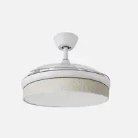 Ventilador DC Moda blanco/cañizo blanco LED 91 cm con mando y memoria