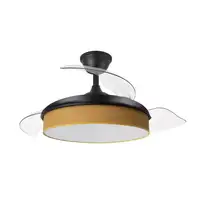 Ventilador DC Moda negro/amarillo LED 108 cm con mando