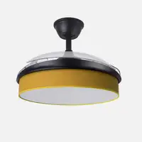 Ventilador DC Moda negro/amarillo LED 108 cm con mando